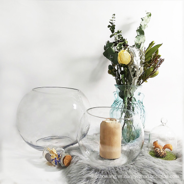 jarrón de vidrio Vase de vidrio de vidrio redondo de vidrio